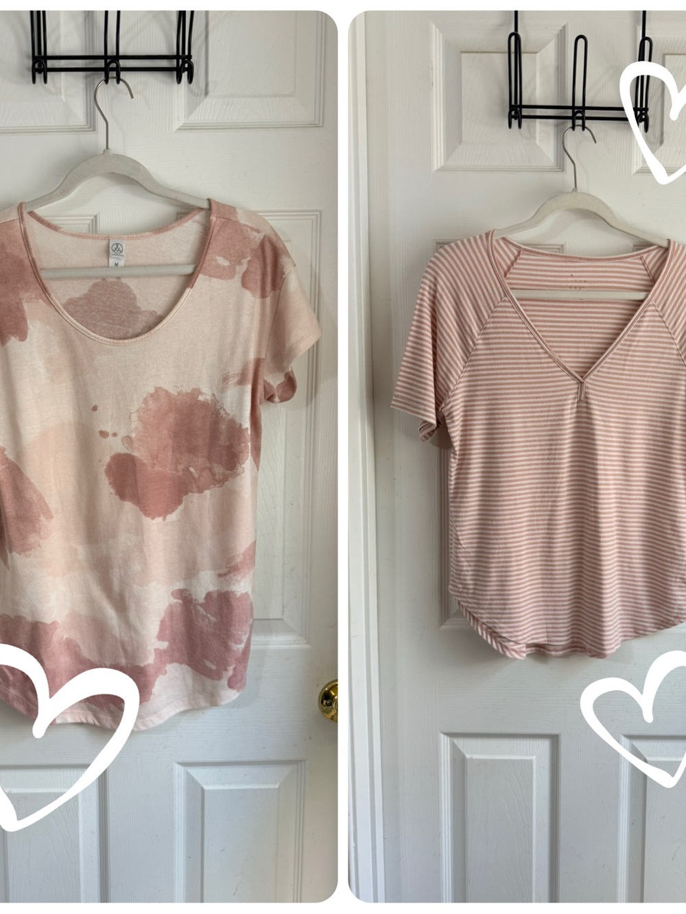 Alternative Blush Pink Short Sleeve V-Neck & Scoop Tee Set
